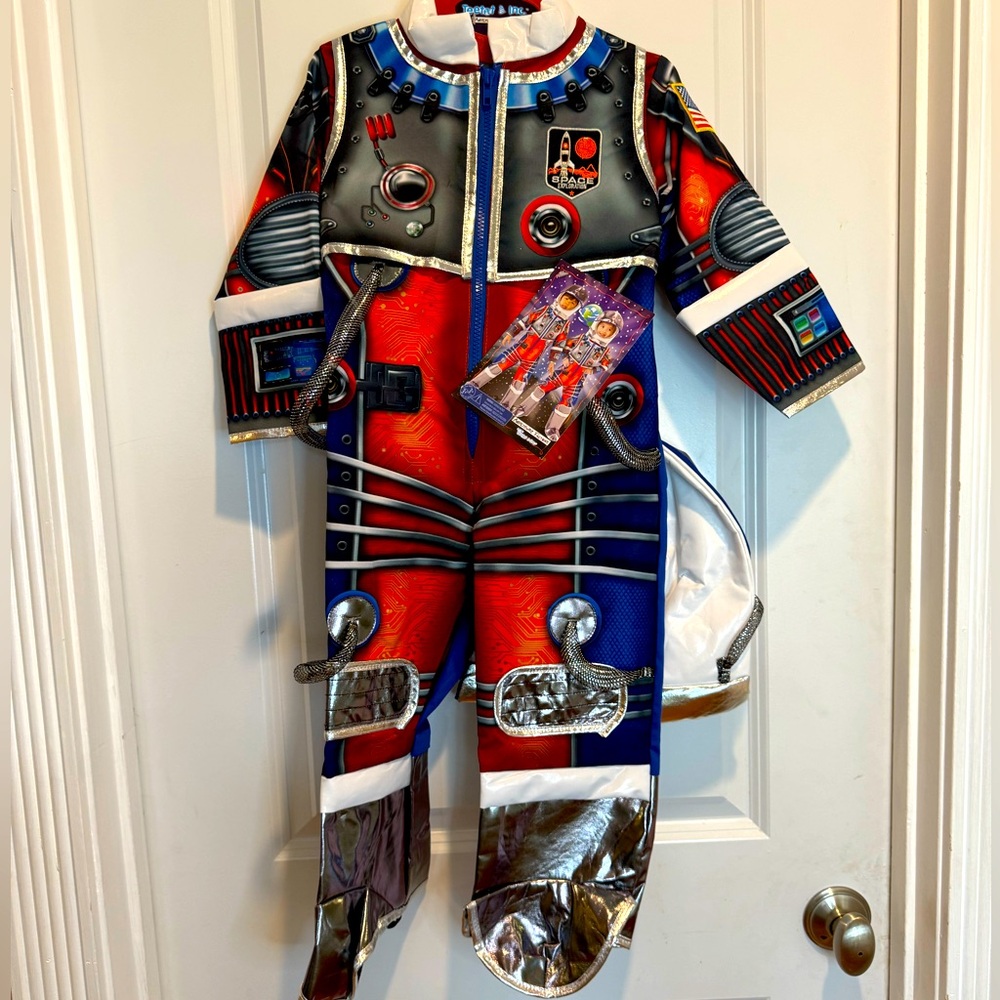 New! ADVENTURE FACTORY Astronaut One Piece Costume with Detachable Helmet